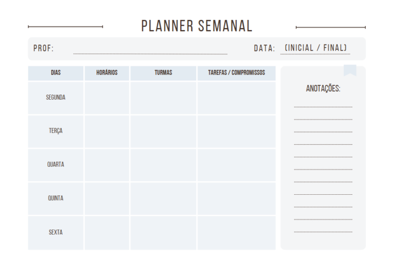 Planner azul